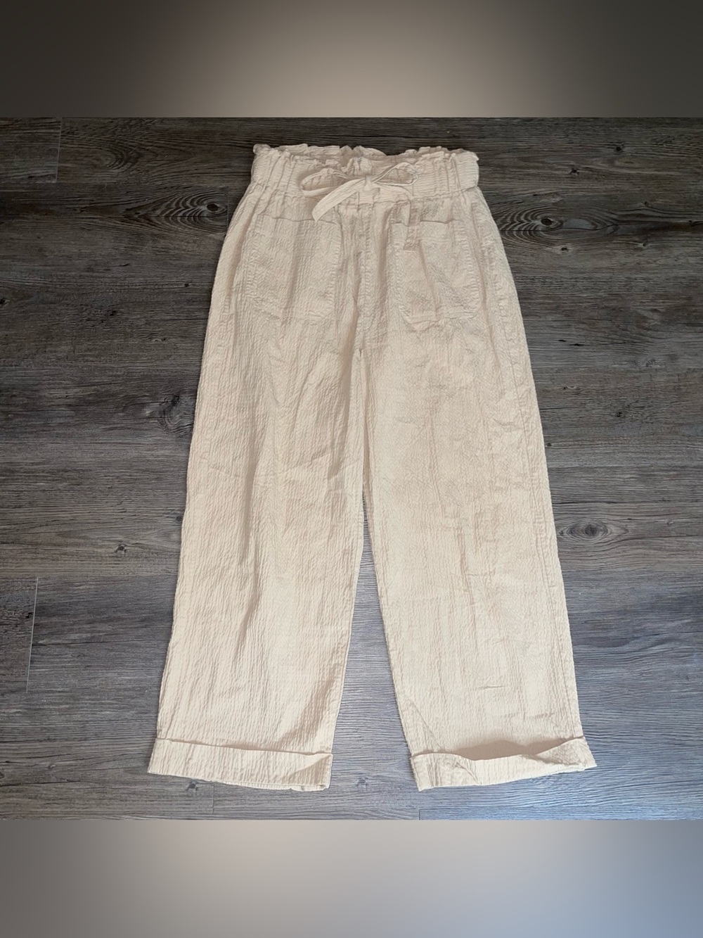 Zara Wide Leg Pants M Coastal Casual Indie Sleeze Boho Hispter Textured Resort